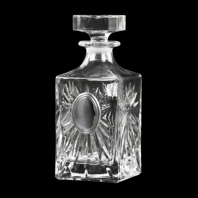 Сет для виски Boss Crystal «Казаки Оазис», графин 4 стакана, накладки серебро