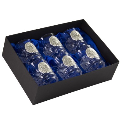 Набір келихів для віскі "Козаки" Boss Crystal, 6 келихів, срібло, кришталь Набір келихів для віскі "Козаки" Boss Crystal, 6 келихів, срібло, кришталь