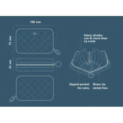 Гаманець на блискавці OGON Quilted zipper на 24 картки, сірий Гаманець на блискавці OGON Quilted zipper на 24 картки, сірий