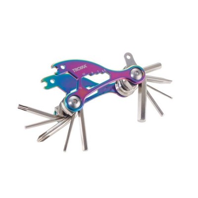 Мультиінструмент для велосипедів Troika Bike Tool, з 18 функціями, райдужна обробка Мультиінструмент для велосипедів Troika Bike Tool, з 18 функціями, райдужна обробка