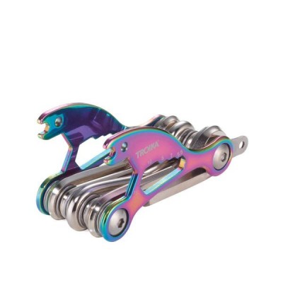 Мультиінструмент для велосипедів Troika Bike Tool, з 18 функціями, райдужна обробка Мультиінструмент для велосипедів Troika Bike Tool, з 18 функціями, райдужна обробка