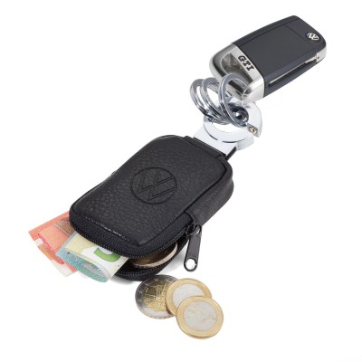 Брелок Troika Key-Click Valet зі шкіряним кошельком для монет Брелок Troika Key-Click Valet зі шкіряним кошельком для монет