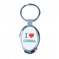 Брелок "I Love Odessa", білий овальний Брелок "I Love Odessa", білий овальний