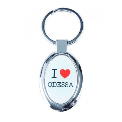 Брелок "I Love Odessa", білий овальний Брелок "I Love Odessa", білий овальний