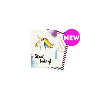 Листівка класична "Start Today! UNICORN"