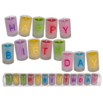  Набір свічок у склі "Happy birthday" 