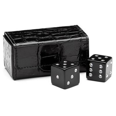 Игровой набор Кости с камнями Swarovski в кожаном футляре