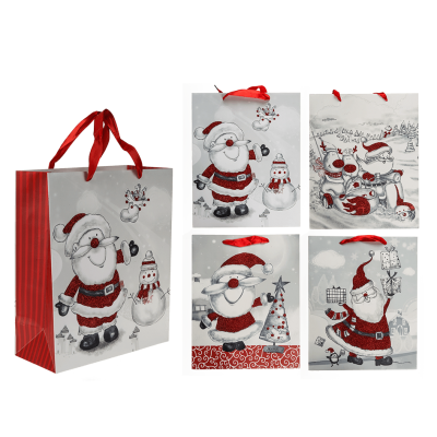 Новорічний пакет паперовий "Santa Claus і ялинка" 26 x 32 cm
