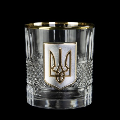 Набір келихів для віскі «Тризуб» Boss Crystal, 2 келиха, срібло, золото, кришталь Набір келихів для віскі «Тризуб» Boss Crystal, 2 келиха, срібло, золото, кришталь