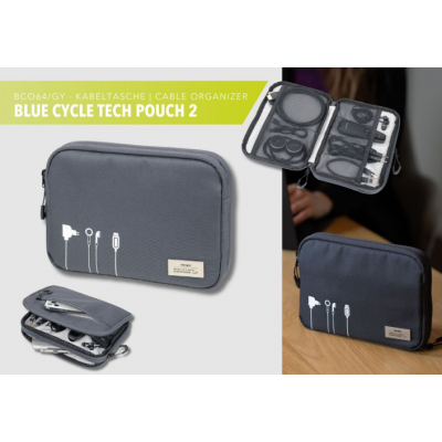 Органайзер Troika BLUE CYCLE TECH POUCH 2 для аксесуарів та кабелів, 23,5 х 17 х 3,5 см, сірий Органайзер Troika BLUE CYCLE TECH POUCH 2 для аксесуарів та кабелів, 23,5 х 17 х 3,5 см, сірий
