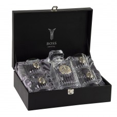 Сет для виски Boss Crystal «Казак» графин с казаком, 4 стакана с платиной, накладки серебро и золото Сет для виски Boss Crystal «Казак» графин с казаком, 4 стакана с платиной, накладки серебро и золото