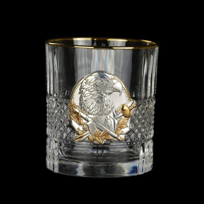 Сет хрустальных стаканов Boss Crystal «Лидер», 6 бокалов Brill Gold, накладки звери золото Сет хрустальных стаканов Boss Crystal «Лидер», 6 бокалов Brill Gold, накладки звери золото