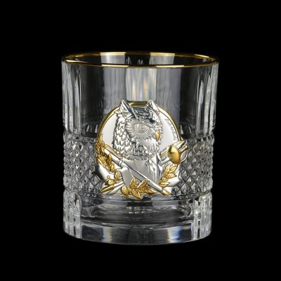 Сет хрустальных стаканов Boss Crystal «Лидер», 6 бокалов Brill Gold, накладки звери золото Сет хрустальных стаканов Boss Crystal «Лидер», 6 бокалов Brill Gold, накладки звери золото