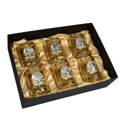Набір для віскі "Лідер бурштиновий" Boss Crystal, 6 бурштинових келихів, золото, срібло, соняшниковий кришталь Набір для віскі "Лідер бурштиновий" Boss Crystal, 6 бурштинових келихів, золото, срібло, соняшниковий кришталь