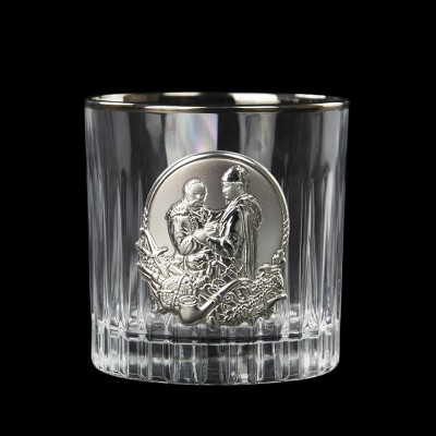 Набор для виски "Казаки" Boss Crystal, графин, 6 бокалов, платина, серебро, титановое покрытие, хрусталь Набор для виски "Казаки" Boss Crystal, графин, 6 бокалов, платина, серебро, титановое покрытие, хрусталь