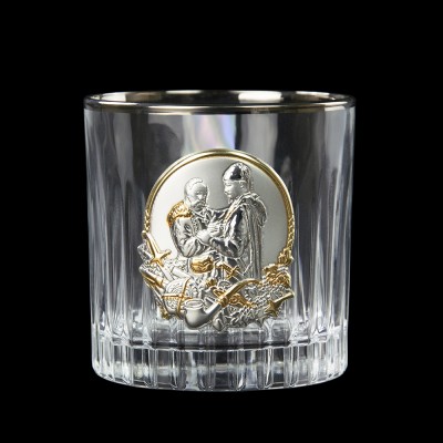 Набор для виски "Казаки" Boss Crystal, графин, 6 бокалов, платина, серебро, золото, хрусталь Набор для виски "Казаки" Boss Crystal, графин, 6 бокалов, платина, серебро, золото, хрусталь