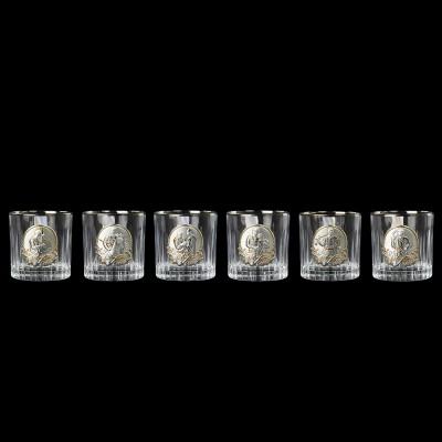 Набор для виски "Казаки" Boss Crystal, графин, 6 бокалов, платина, серебро, золото, хрусталь Набор для виски "Казаки" Boss Crystal, графин, 6 бокалов, платина, серебро, золото, хрусталь