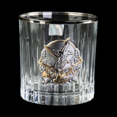 Набір для віскі "Полювання" Boss Crystal, 6 келихів, платина, срібло, золото, кришталь