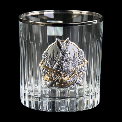 Набір для віскі "Полювання" Boss Crystal, 6 келихів, платина, срібло, золото, кришталь