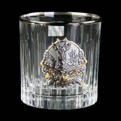 Набір для віскі "Полювання" Boss Crystal, 6 келихів, платина, срібло, золото, кришталь
