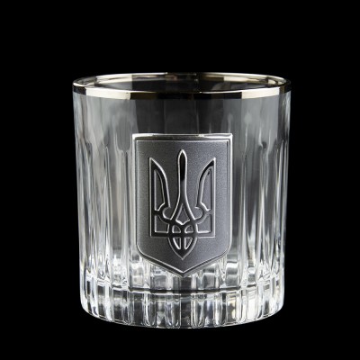 Набір Келихів Для Віскі Boss Crystal "Тризуб", 6 Келихів Платина, Срібло
