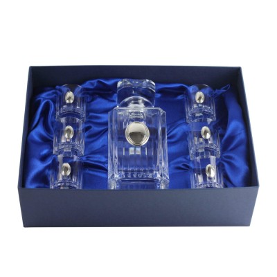 Сет Boss Crystal «ГАРМОНІЯ ГОРІЛЧНИЙ», графін, 6 чарок, срібло Сет Boss Crystal «ГАРМОНІЯ ГОРІЛЧНИЙ», графін, 6 чарок, срібло