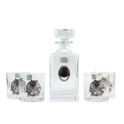 Сет для виски Boss Crystal "ГОД БЫКА", графин, 4 стакана, серебро Сет для виски Boss Crystal "ГОД БЫКА", графин, 4 стакана, серебро