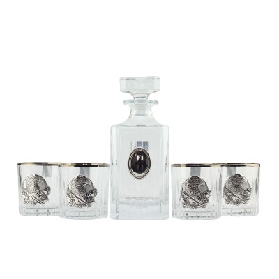 Сет для виски с платиной Boss Crystal "ГЕНЕРАЛЬСКИЙ КВИНТА", графин, 4 бокалов, серебро Сет для виски с платиной Boss Crystal "ГЕНЕРАЛЬСКИЙ КВИНТА", графин, 4 бокалов, серебро