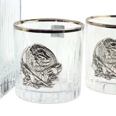 Сет для виски с платиной Boss Crystal «ДИРЕКТОРСКИЙ КВИНТА», графин, 4 бокалов, серебро Сет для виски с платиной Boss Crystal «ДИРЕКТОРСКИЙ КВИНТА», графин, 4 бокалов, серебро