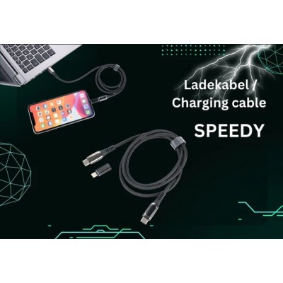 Високошвидкісний кабель передачі даних та заряджання Troika Usb-c з адаптером Lightning Високошвидкісний кабель передачі даних та заряджання Troika Usb-c з адаптером Lightning