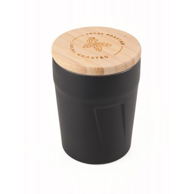 Термокружка ESPRESSO DOPPIO  бамбукова кришка, 160 мл, чорна