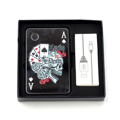 Зажигалка USB "POKER" со светодиодным фонариком