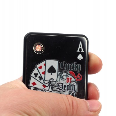 Зажигалка USB "POKER" со светодиодным фонариком