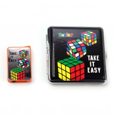  Комплект запальничка + портсигар "Rubik"s 3 кубики 