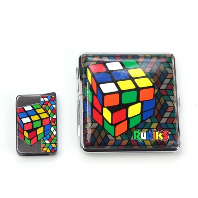 Комплект запальничка + портсигар "Rubik"s один кубик 
