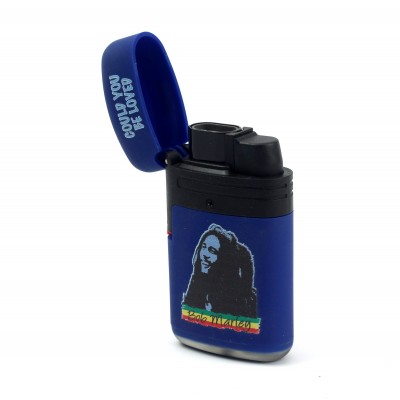 Зажигалка с двойным голубым пламенем BOB, синяя