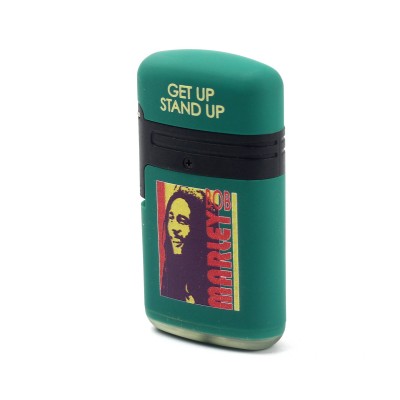 Зажигалка с двойным голубым пламенем BOB, зеленая