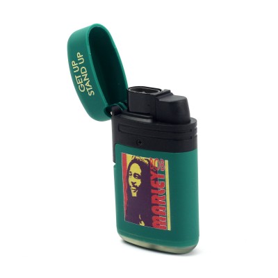 Зажигалка с двойным голубым пламенем BOB, зеленая