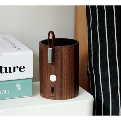 Портативний Bluetooth-динамік із вбудованим світильником Gingko Drum, дерево горіх Портативний Bluetooth-динамік із вбудованим світильником Gingko Drum, дерево горіх