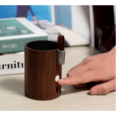Портативний Bluetooth-динамік із вбудованим світильником Gingko Drum, дерево горіх Портативний Bluetooth-динамік із вбудованим світильником Gingko Drum, дерево горіх