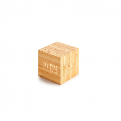 Годинник-будильник на акумуляторі Cube Gingko (Англія), бамбук Годинник-будильник на акумуляторі Cube Gingko (Англія), бамбук
