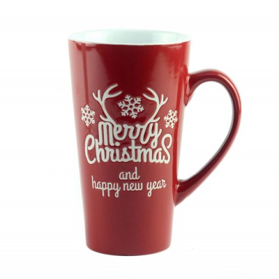 Чашка "Merry Christmas", керамика красный 15 см