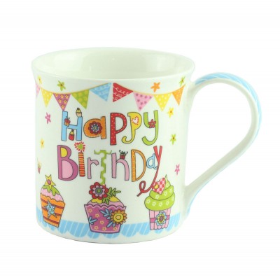  Чашка  "Happy Birthday", блакитна 