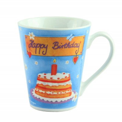 Чашка порцеляна "Happy Birthday", блакитна 