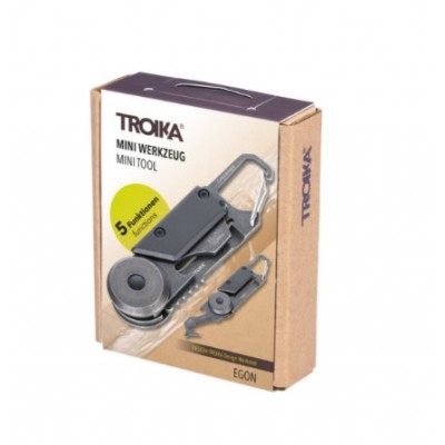 Міні-інструмент Troika Egon Pocket, з 5 функціями, карабін, чорний Міні-інструмент Troika Egon Pocket, з 5 функціями, карабін, чорний