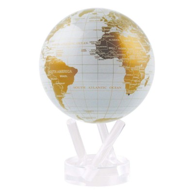 Гіро-глобус Solar Globe Mova Політична карта 11,4 см, біло-золотий (MG-45-WGE) 