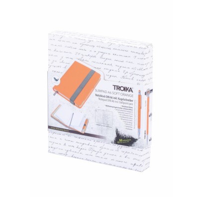 Блокнот із кульковою ручкою Troika Slim, оранжевий 