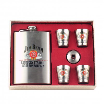 Набор Фляга и 4 рюмки Jim Beam