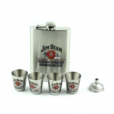 Набор Фляга и 4 рюмки Jim Beam