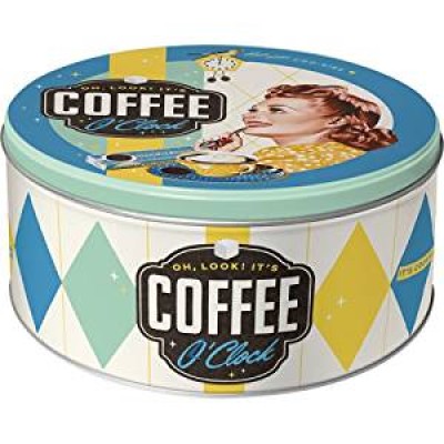 Коробка для зберігання "Round L Coffee O'Clock" Nostalgic Art (30606) Коробка для зберігання "Round L Coffee O'Clock" Nostalgic Art (30606)